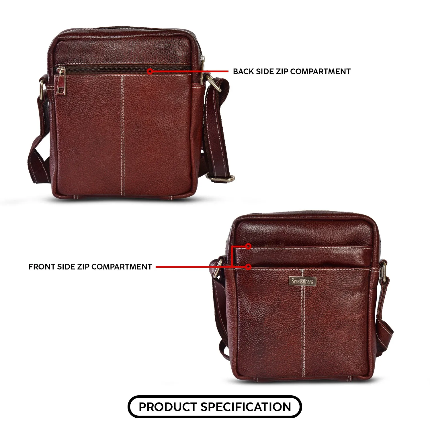 Leather Messenger Bag 36820 (Brown)