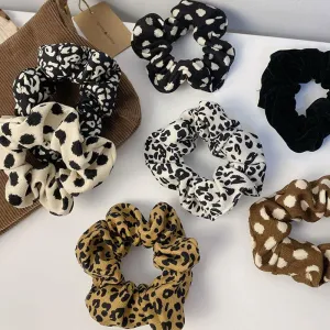 Leopard Zebra Pattern Hair Tie Scrunchies