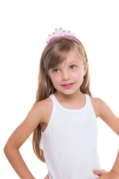 Lilies & Roses Headband Crown Glitter Light Pink