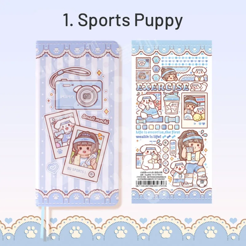 Little Mochi Series Cute Cartoon Character Notepad Journal - 3.7 × 7.5"