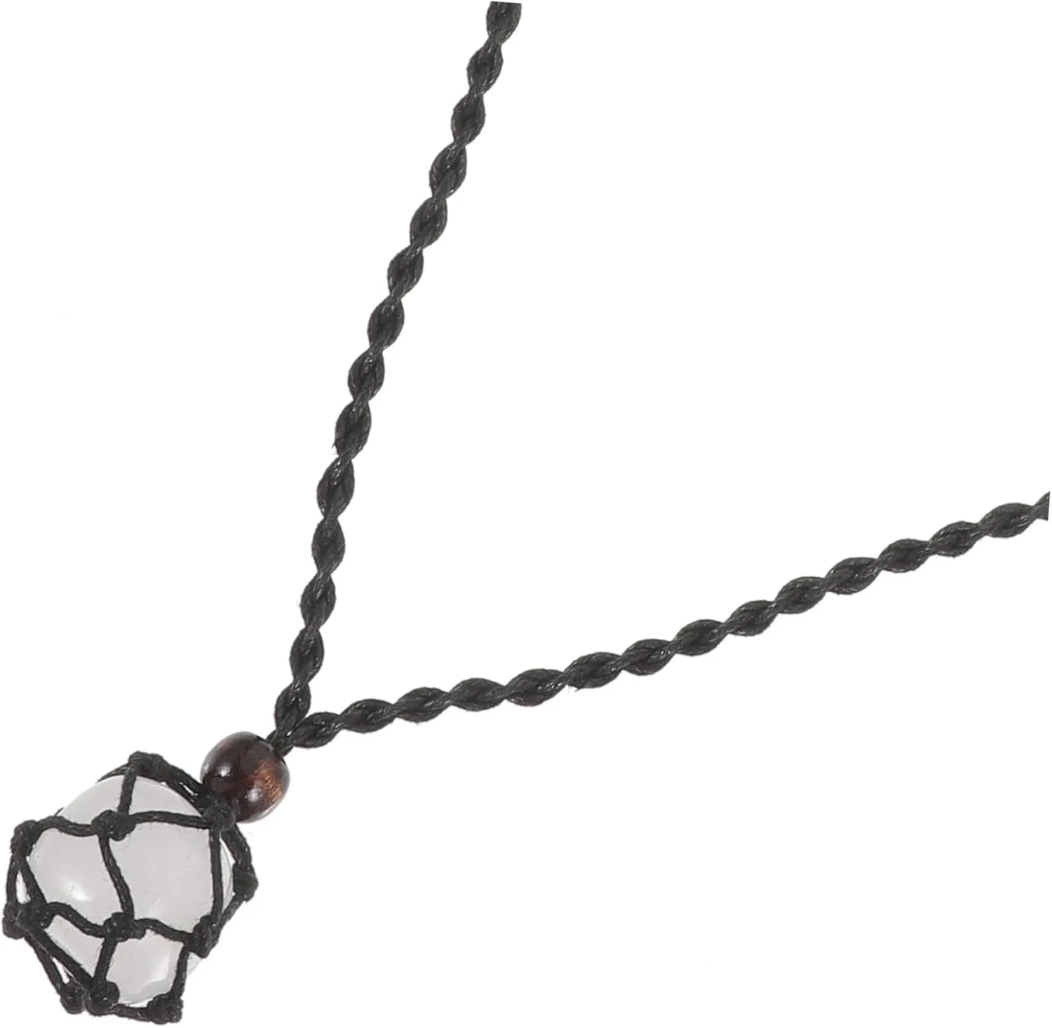 Long Crystal Necklace for Women Men Natural Amethyst Stone Pendant Adjustable Rope Fashion Jewelry