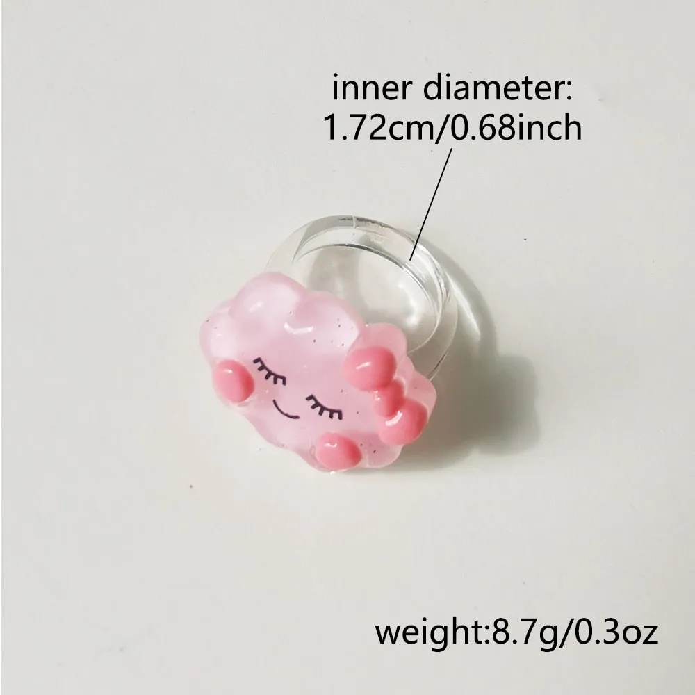 Lost Lady Cute Crown Clound Duck Flower Rings for Women