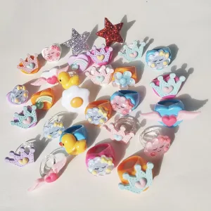 Lost Lady Cute Crown Clound Duck Flower Rings for Women