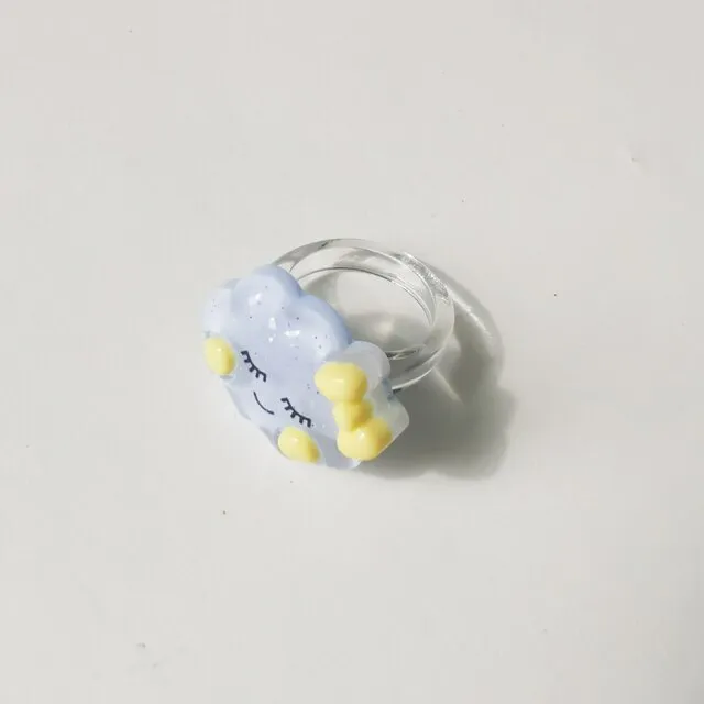 Lost Lady Cute Crown Clound Duck Flower Rings for Women