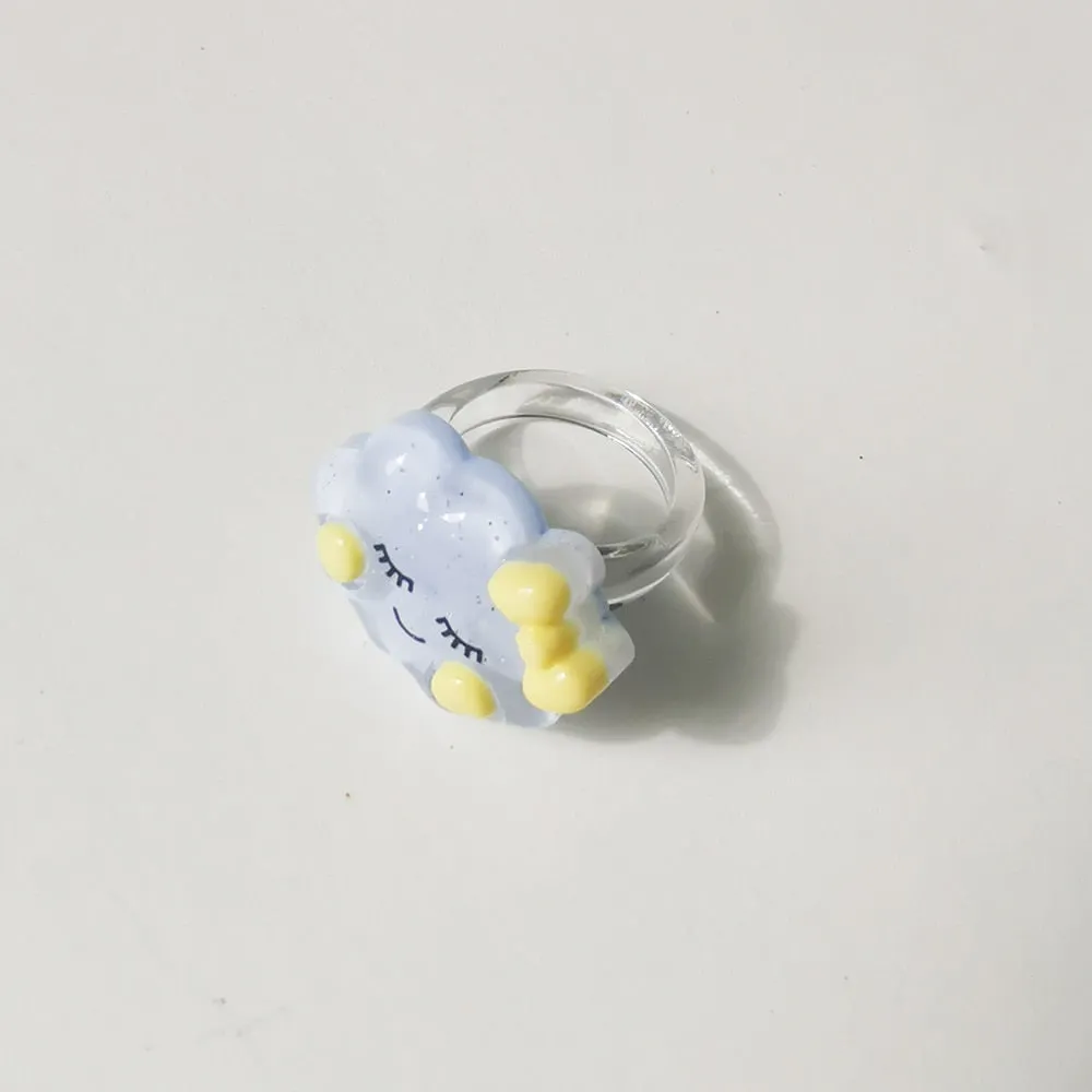 Lost Lady Cute Crown Clound Duck Flower Rings for Women