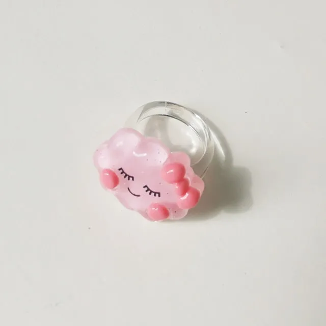 Lost Lady Cute Crown Clound Duck Flower Rings for Women