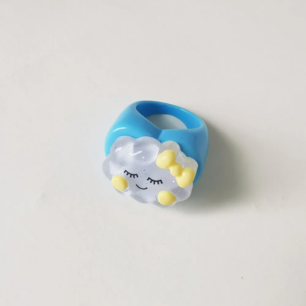 Lost Lady Cute Crown Clound Duck Flower Rings for Women