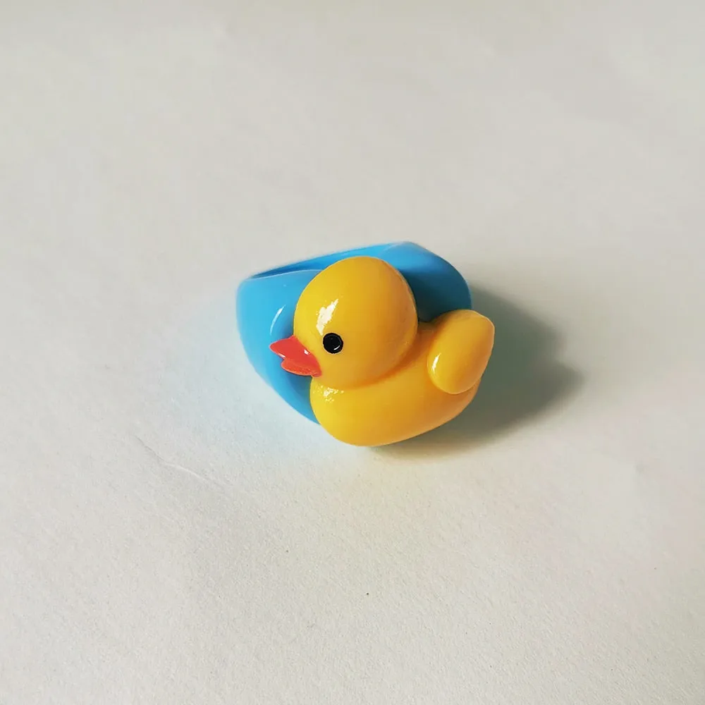 Lost Lady Cute Crown Clound Duck Flower Rings for Women