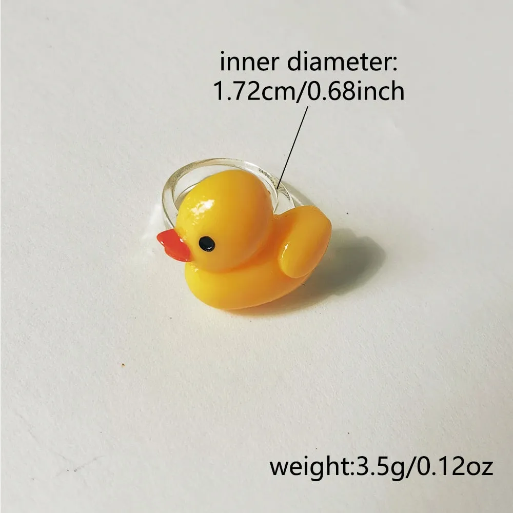 Lost Lady Cute Crown Clound Duck Flower Rings for Women