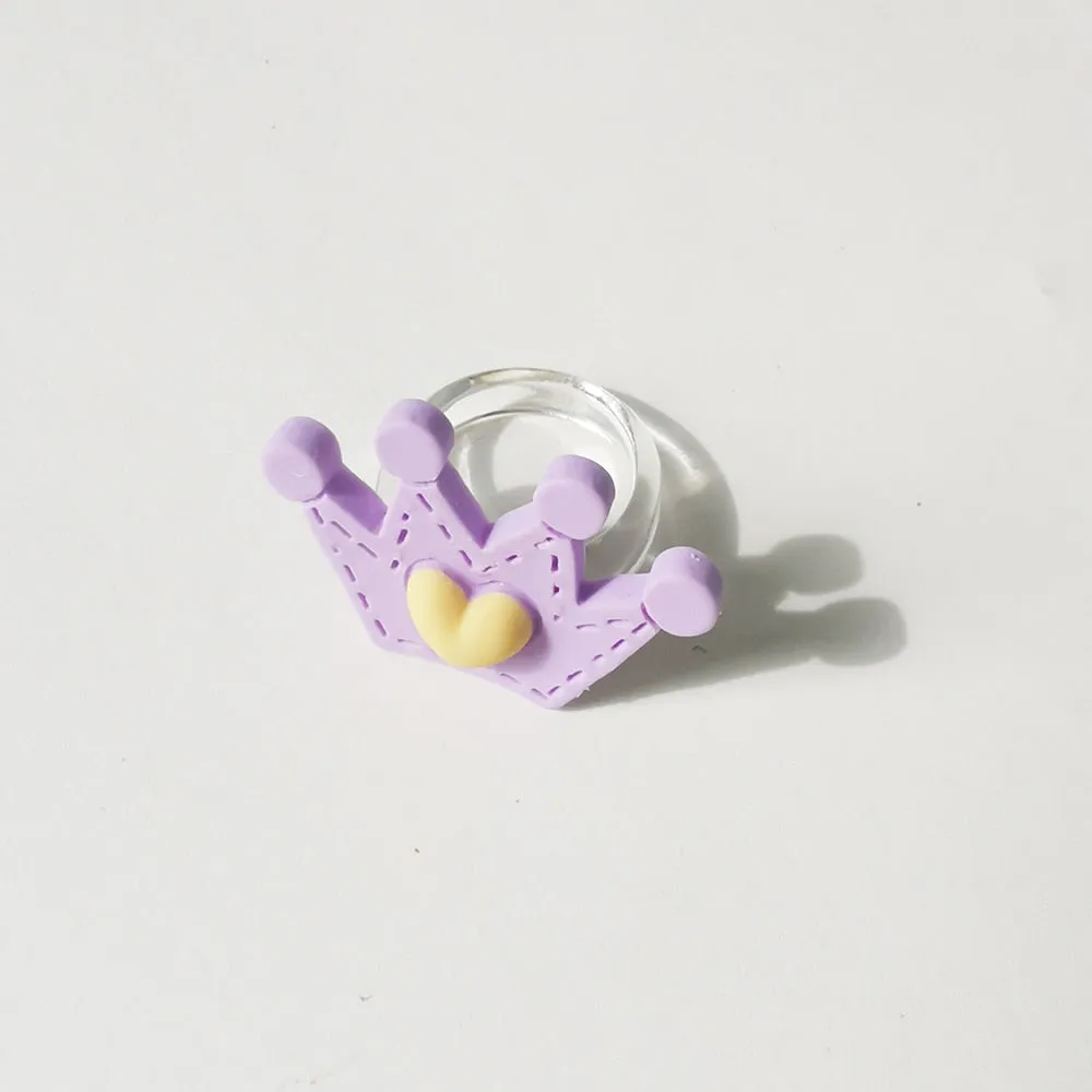 Lost Lady Cute Crown Clound Duck Flower Rings for Women