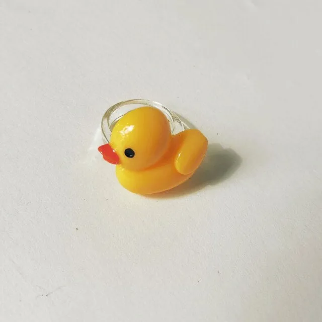 Lost Lady Cute Crown Clound Duck Flower Rings for Women