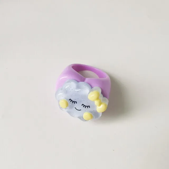 Lost Lady Cute Crown Clound Duck Flower Rings for Women