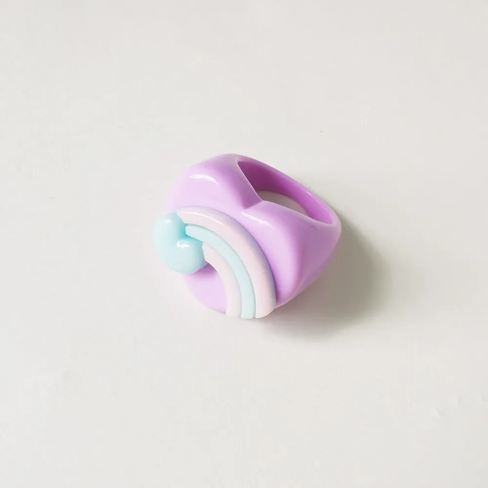 Lost Lady Cute Crown Clound Duck Flower Rings for Women