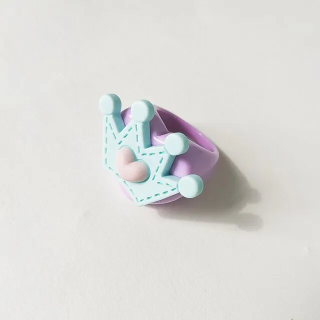 Lost Lady Cute Crown Clound Duck Flower Rings for Women