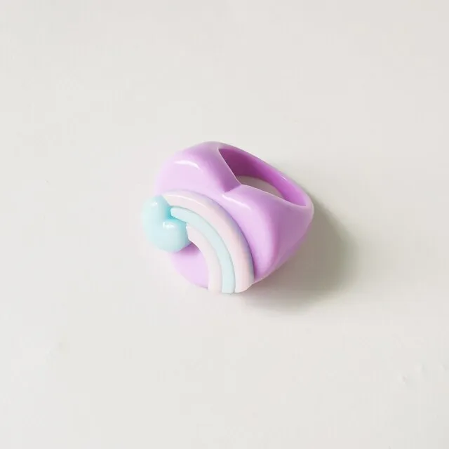 Lost Lady Cute Crown Clound Duck Flower Rings for Women