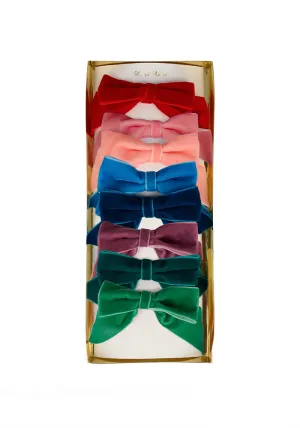 Lot De 8 Barrettes Noeud En Velours