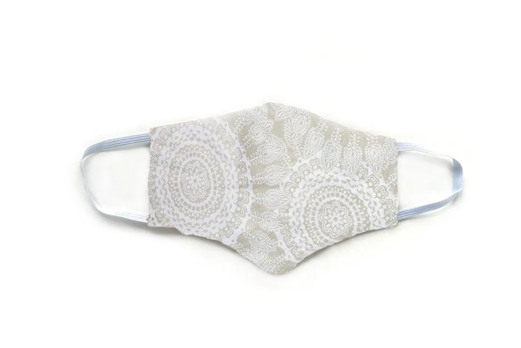 Lotus and Luna Nose Wire Wide Print Face Mask