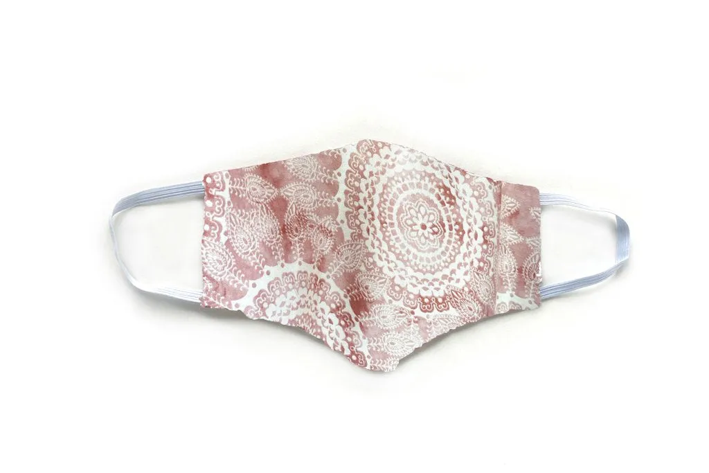 Lotus and Luna Nose Wire Wide Print Face Mask