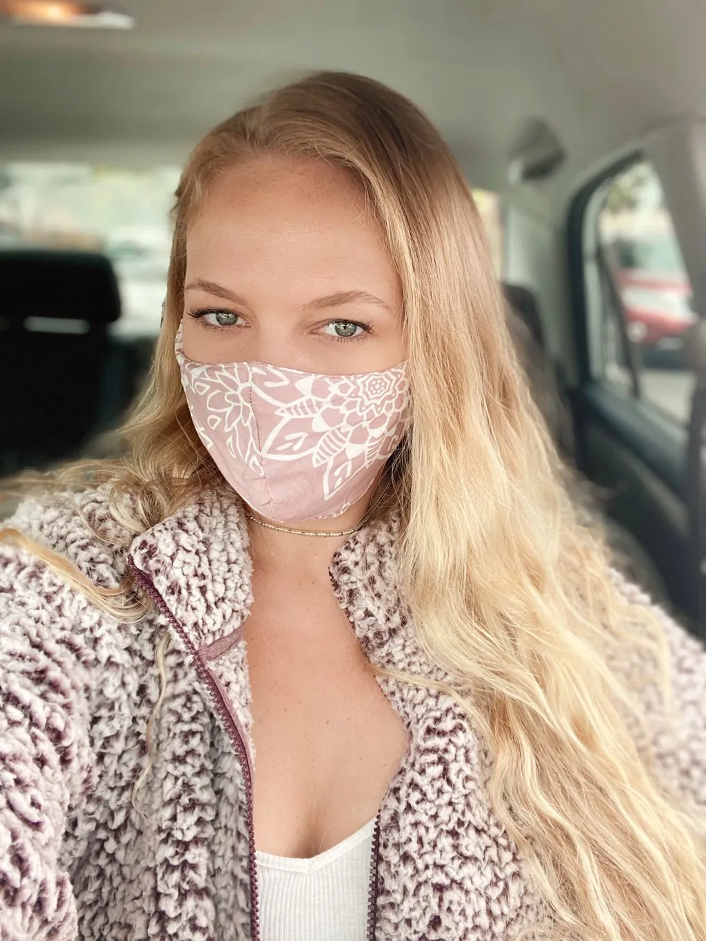 Lotus and Luna Nose Wire Wide Print Face Mask