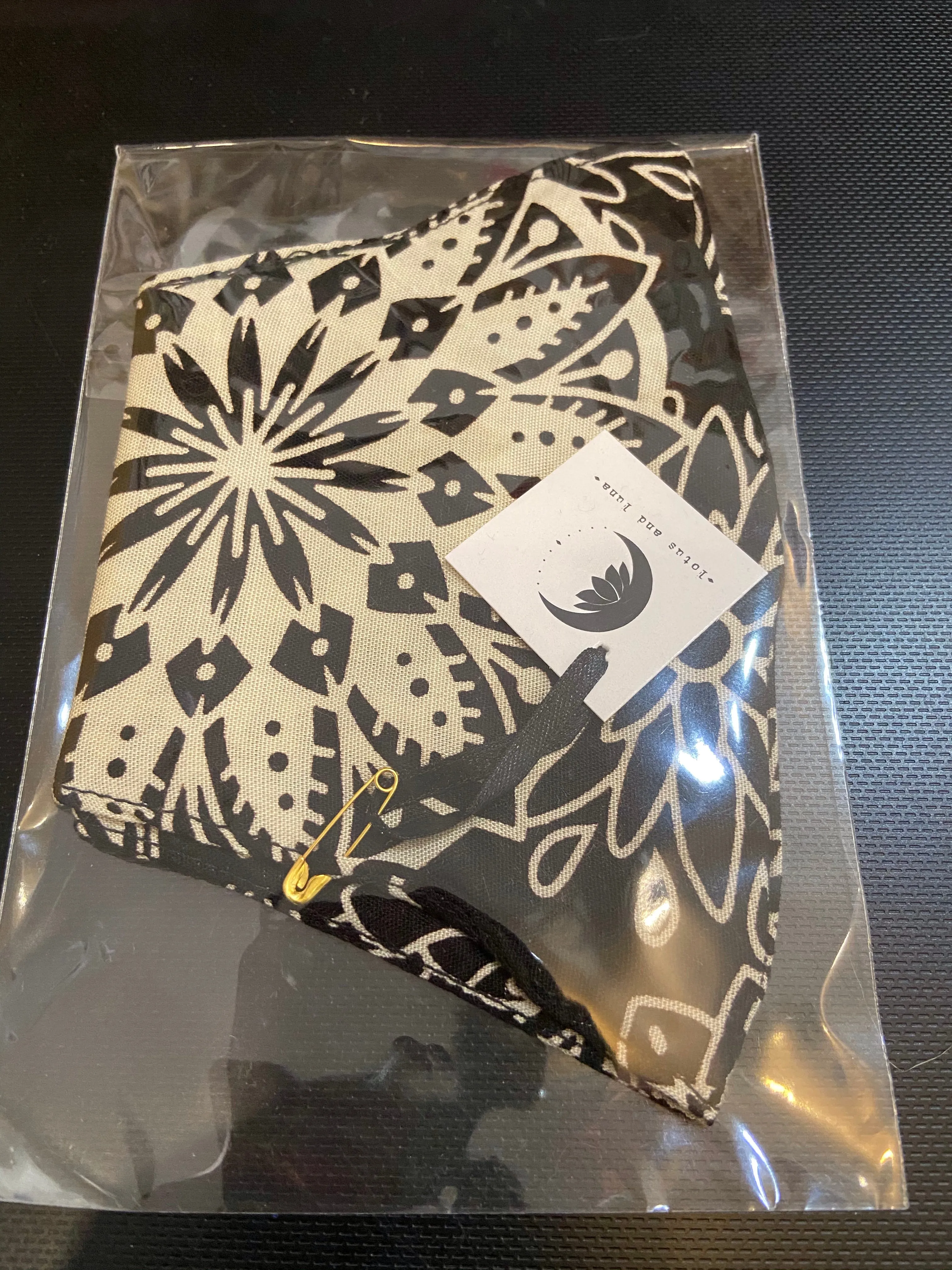 Lotus and Luna Nose Wire Wide Print Face Mask
