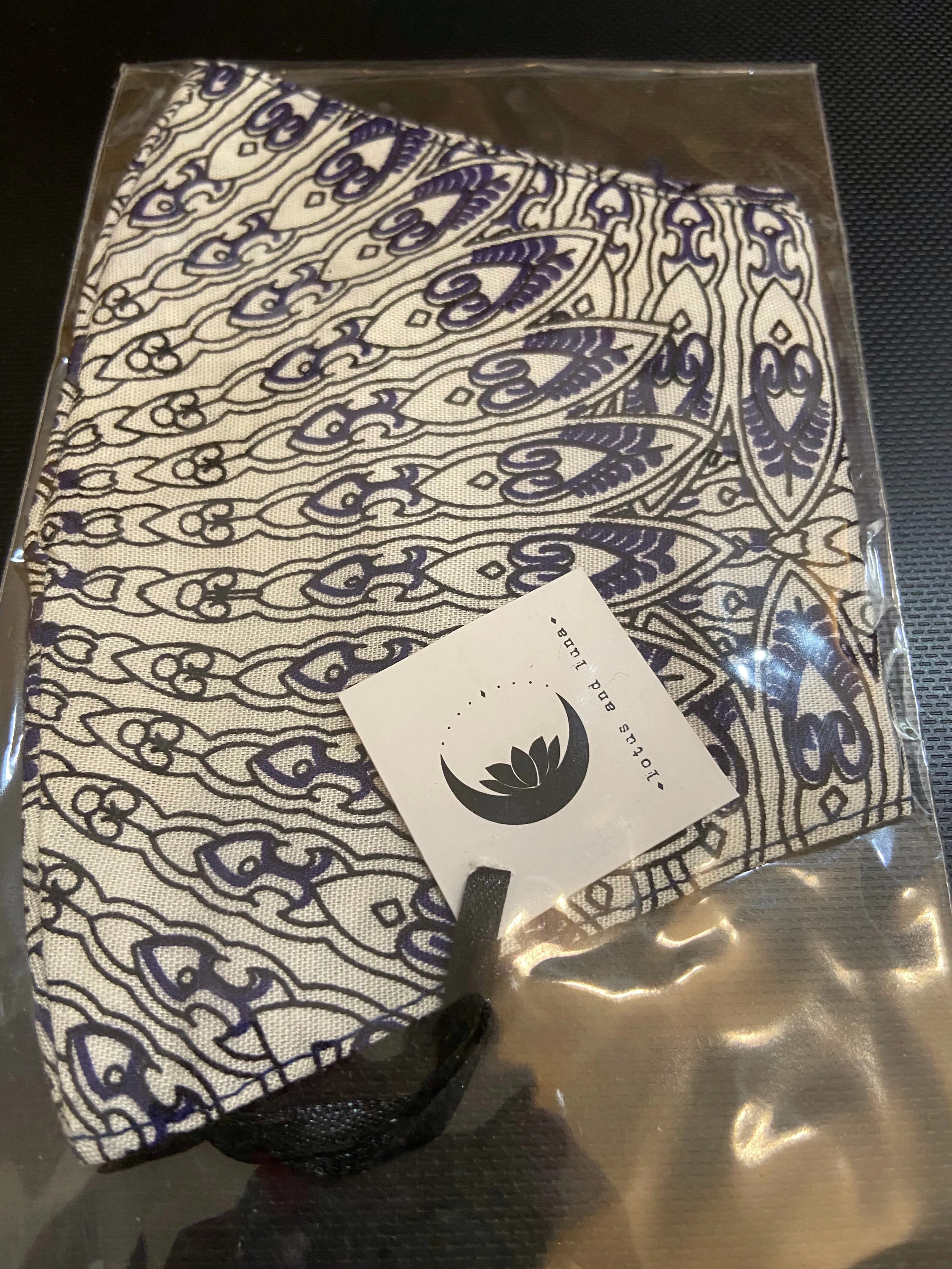 Lotus and Luna Nose Wire Wide Print Face Mask