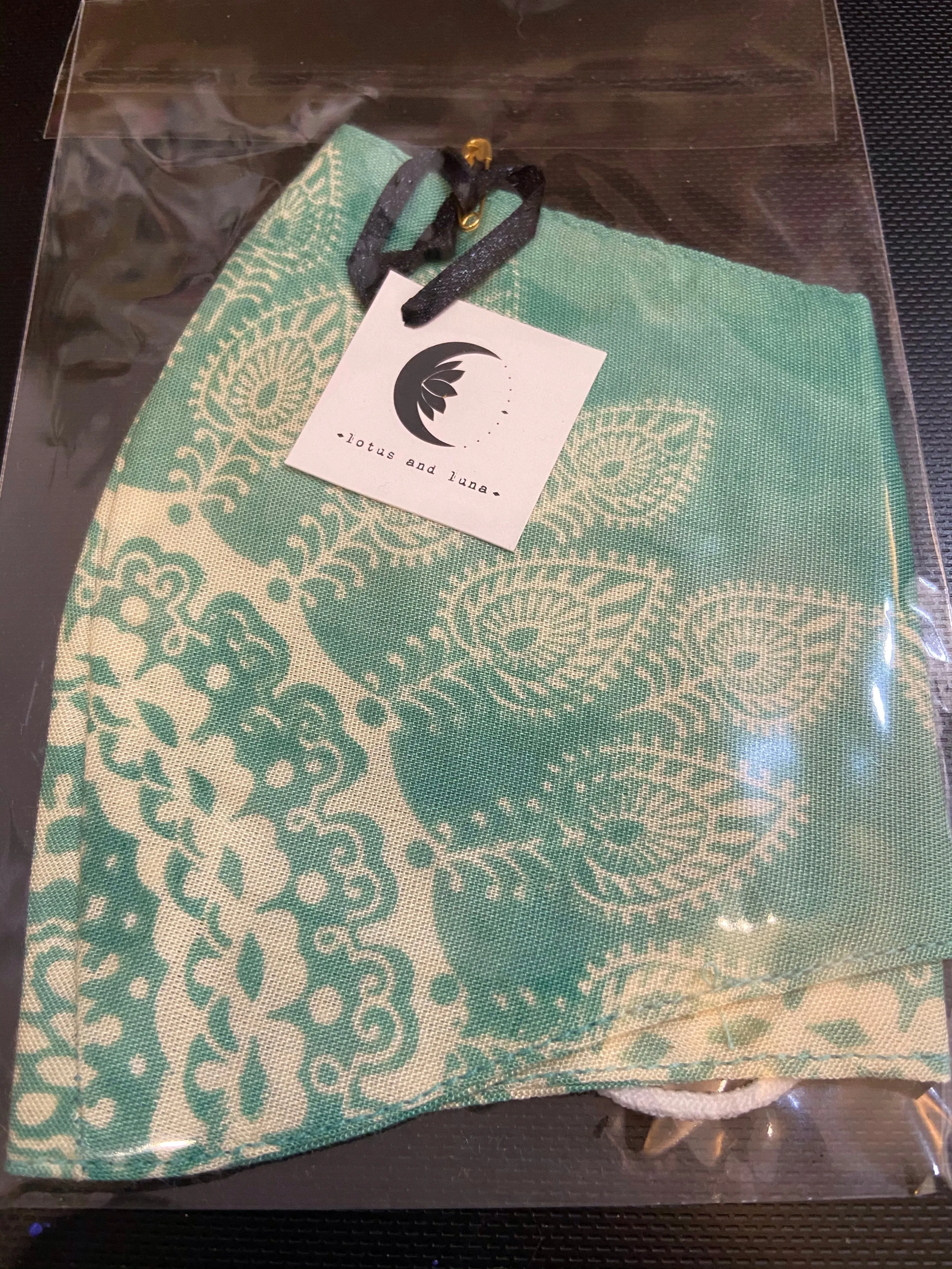 Lotus and Luna Nose Wire Wide Print Face Mask