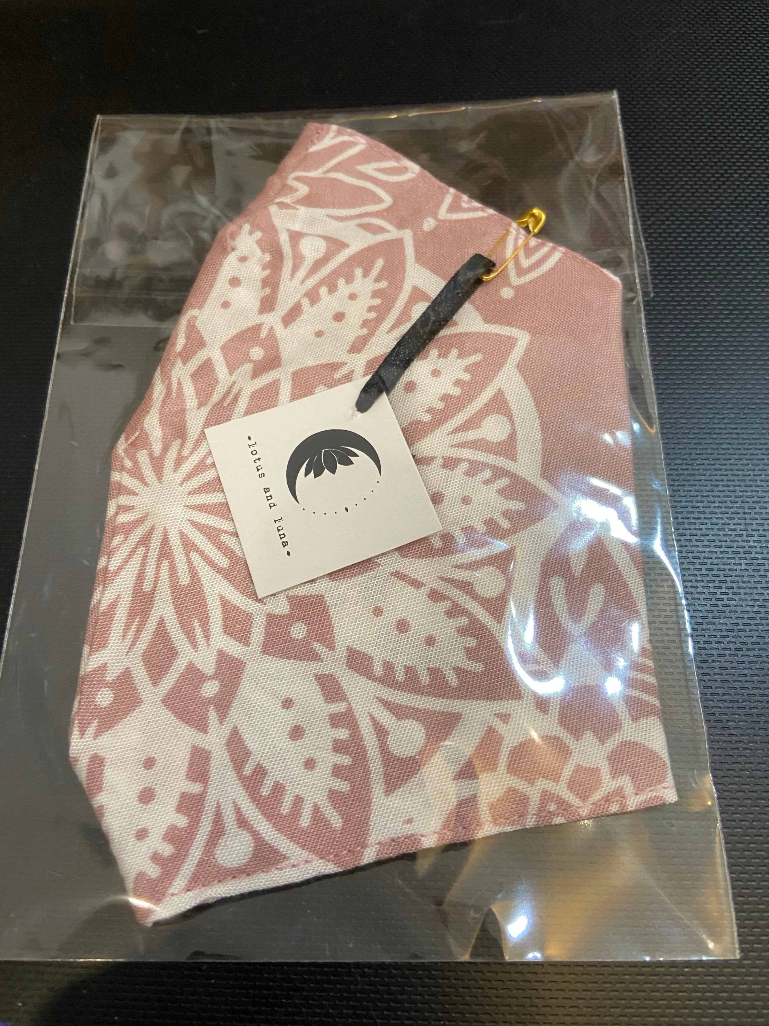 Lotus and Luna Nose Wire Wide Print Face Mask