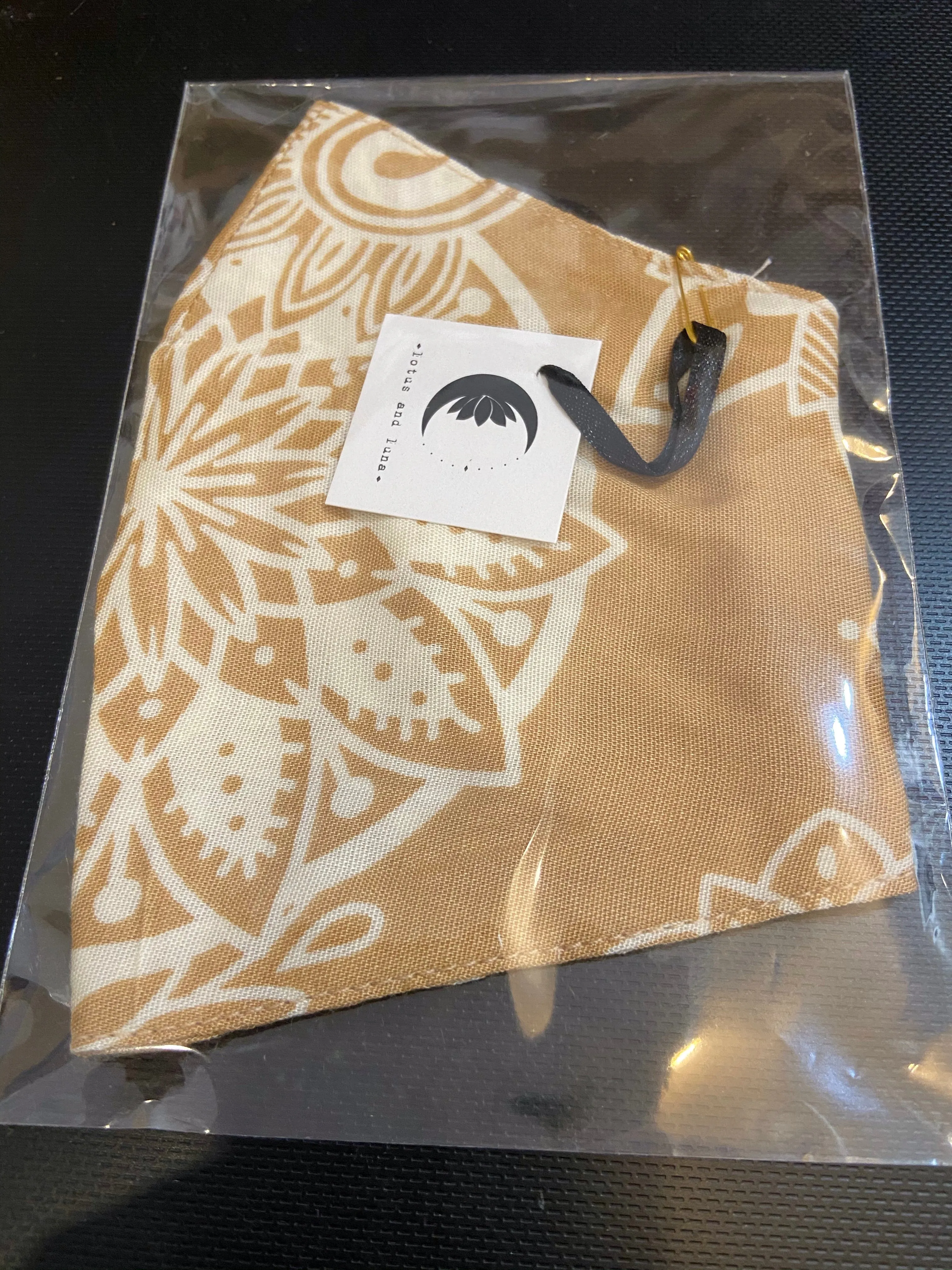 Lotus and Luna Nose Wire Wide Print Face Mask