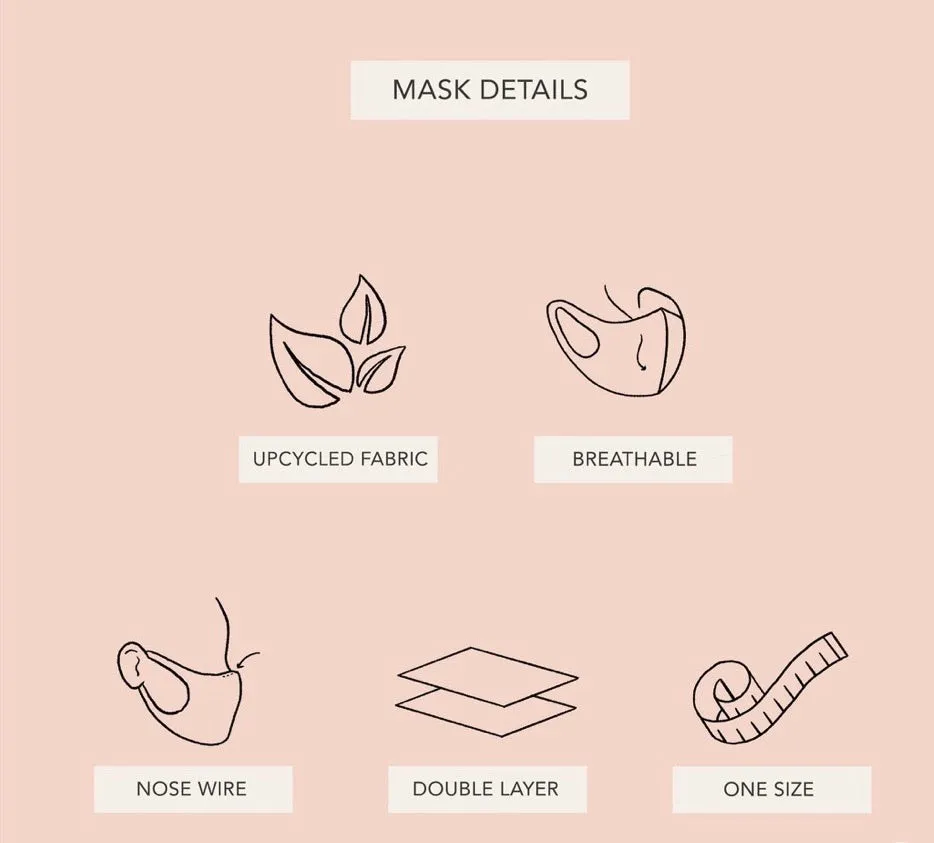 Lotus and Luna Nose Wire Wide Print Face Mask