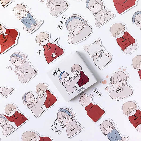 Love Diary Japanese Cartoon Stickers 45 Pcs