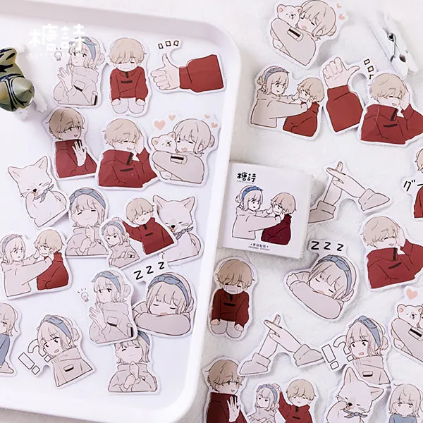Love Diary Japanese Cartoon Stickers 45 Pcs