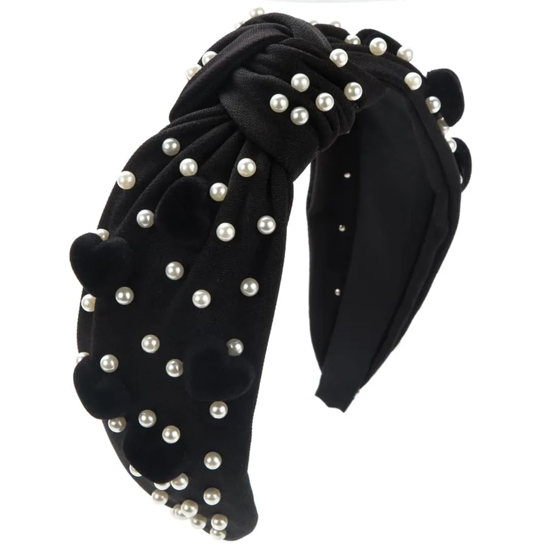 Love Pearl Valentine's Day Headband Beaded Holiday Hair Accessories