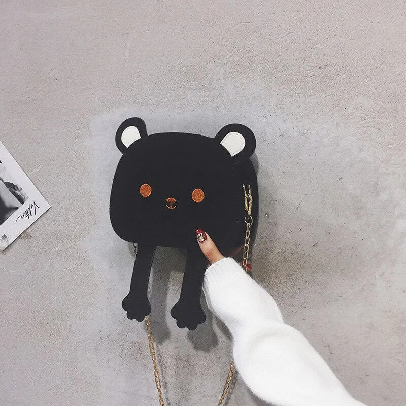 Lovely Cute Women Bag 2019 New Korean Mini Bear Bag Fashion Girl Messenger Handbag Chain Single Shoulder Bag Purses