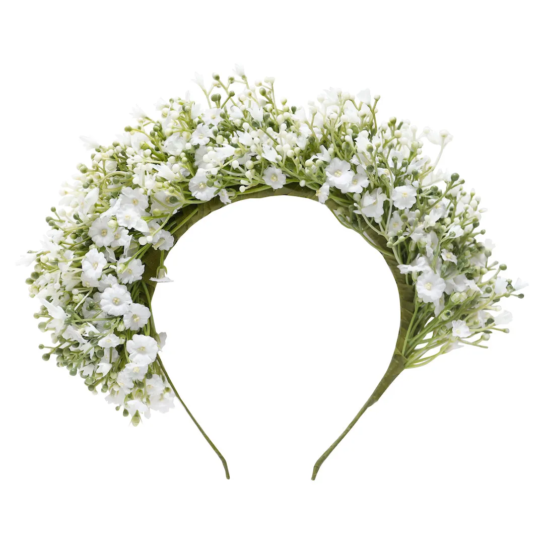 luella flower crown - white gypsophila
