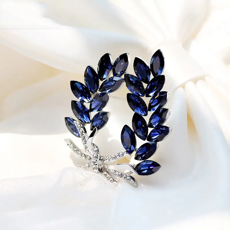 Luxury Blue/Brown/Purple Bauhinia Flower Brooch for Women