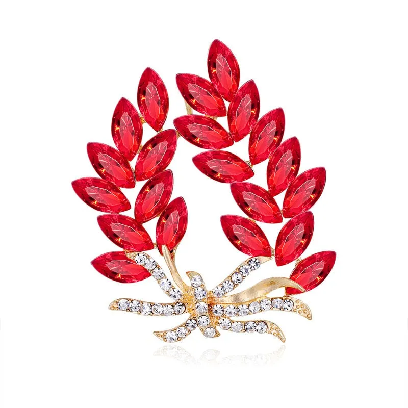 Luxury Blue/Brown/Purple Bauhinia Flower Brooch for Women