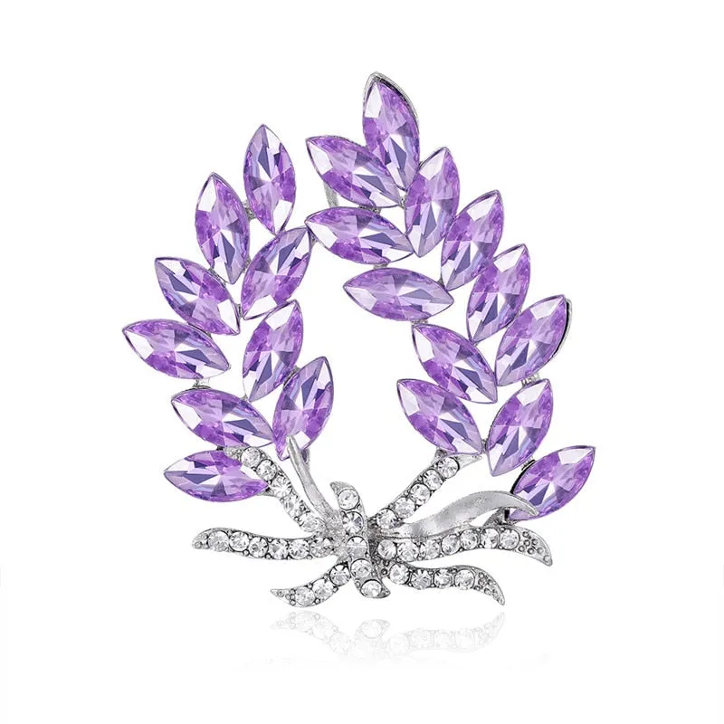 Luxury Blue/Brown/Purple Bauhinia Flower Brooch for Women