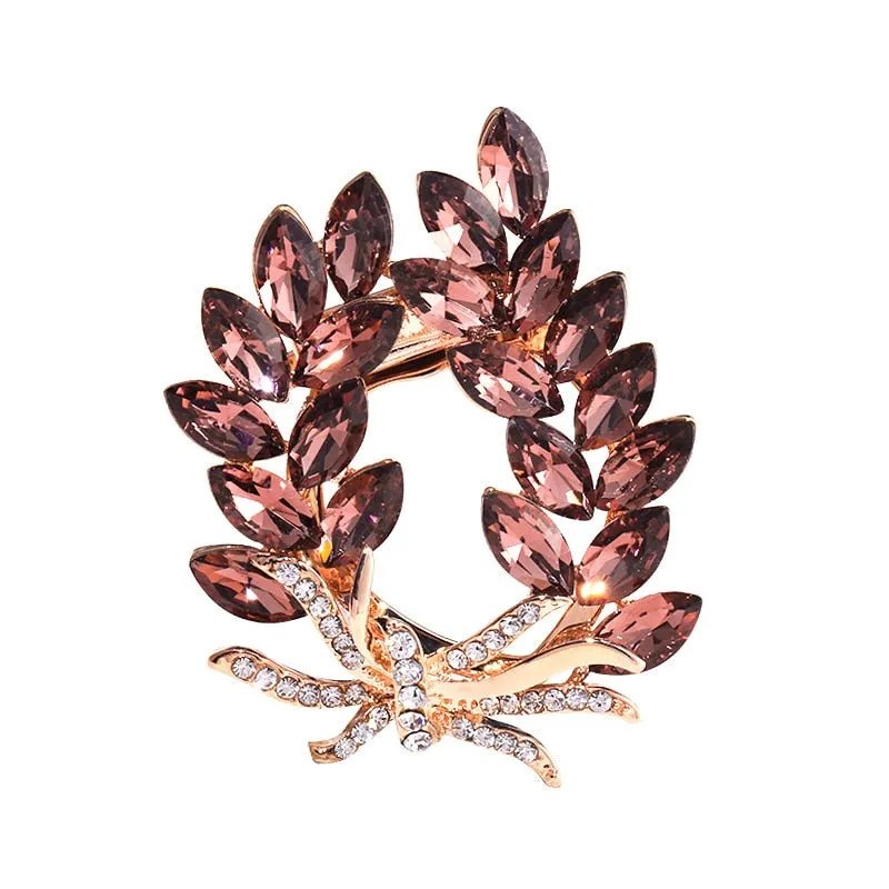 Luxury Blue/Brown/Purple Bauhinia Flower Brooch for Women