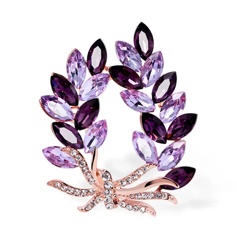 Luxury Blue/Brown/Purple Bauhinia Flower Brooch for Women