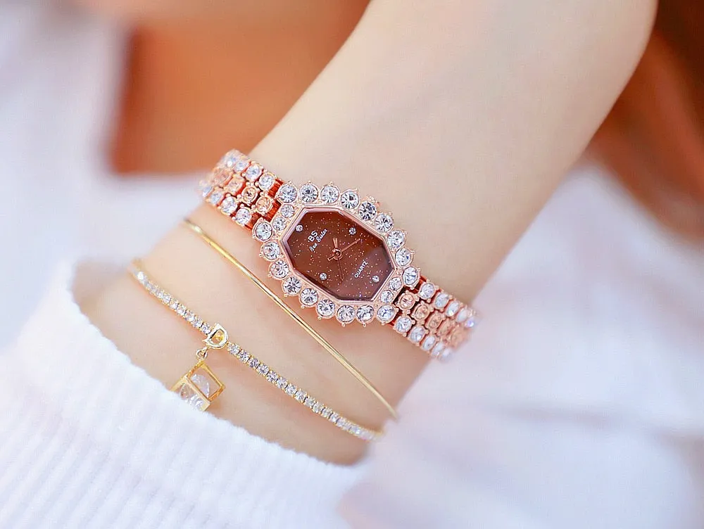Luxury BS bee sister Women Wristwatches Diamond Famous Brand