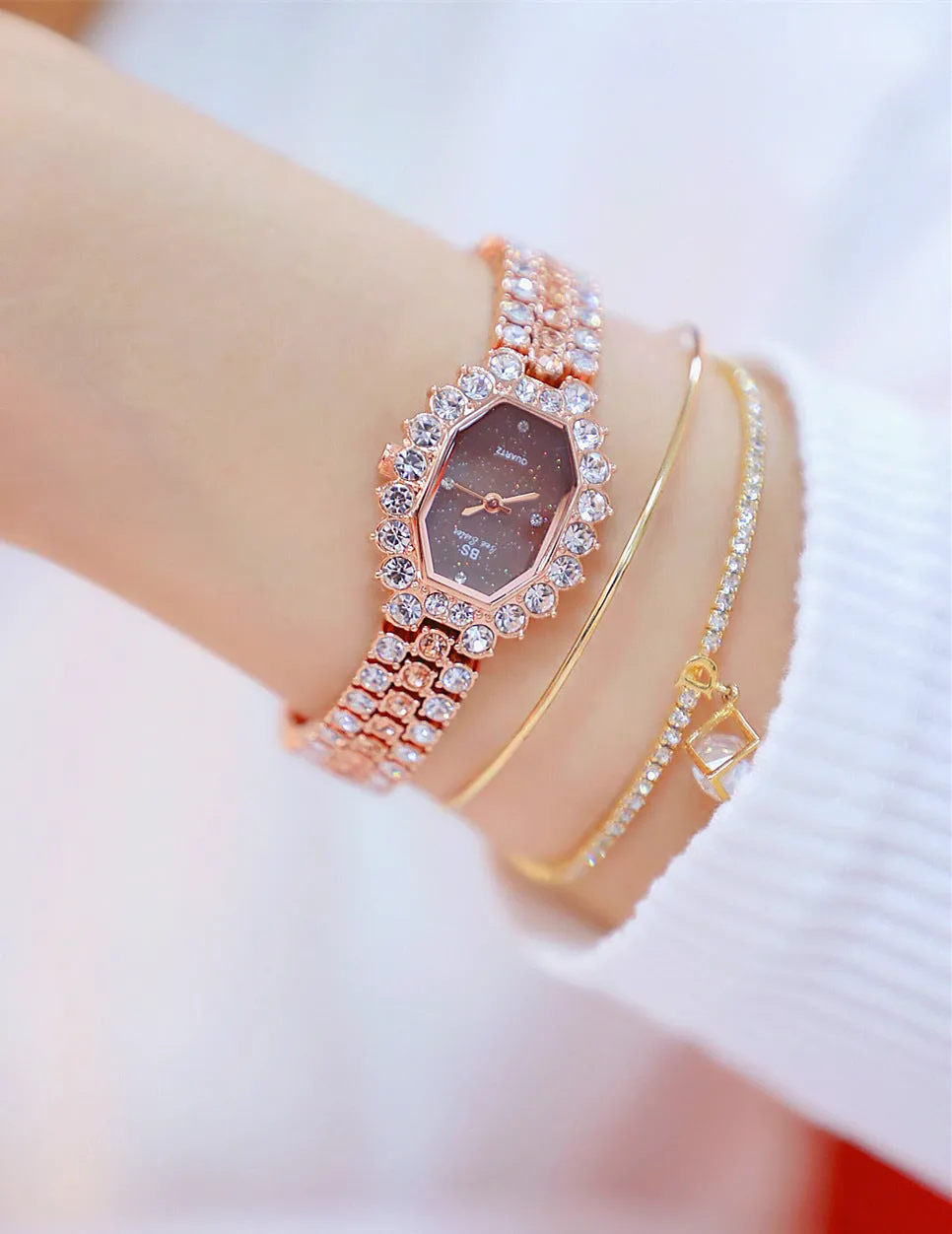 Luxury BS bee sister Women Wristwatches Diamond Famous Brand