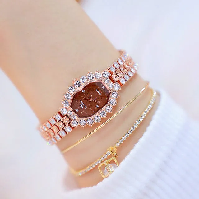 Luxury BS bee sister Women Wristwatches Diamond Famous Brand