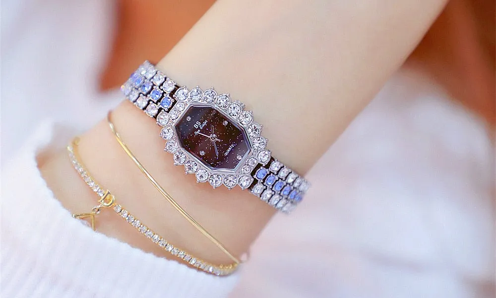 Luxury BS bee sister Women Wristwatches Diamond Famous Brand