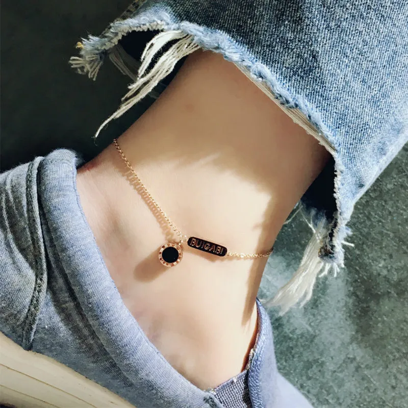 Luxury Famous Brand Jewelry  Roman numerals Anklet