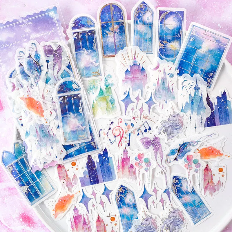 Maiden's Wish Cartoon Hot Stamping Washi Stickers