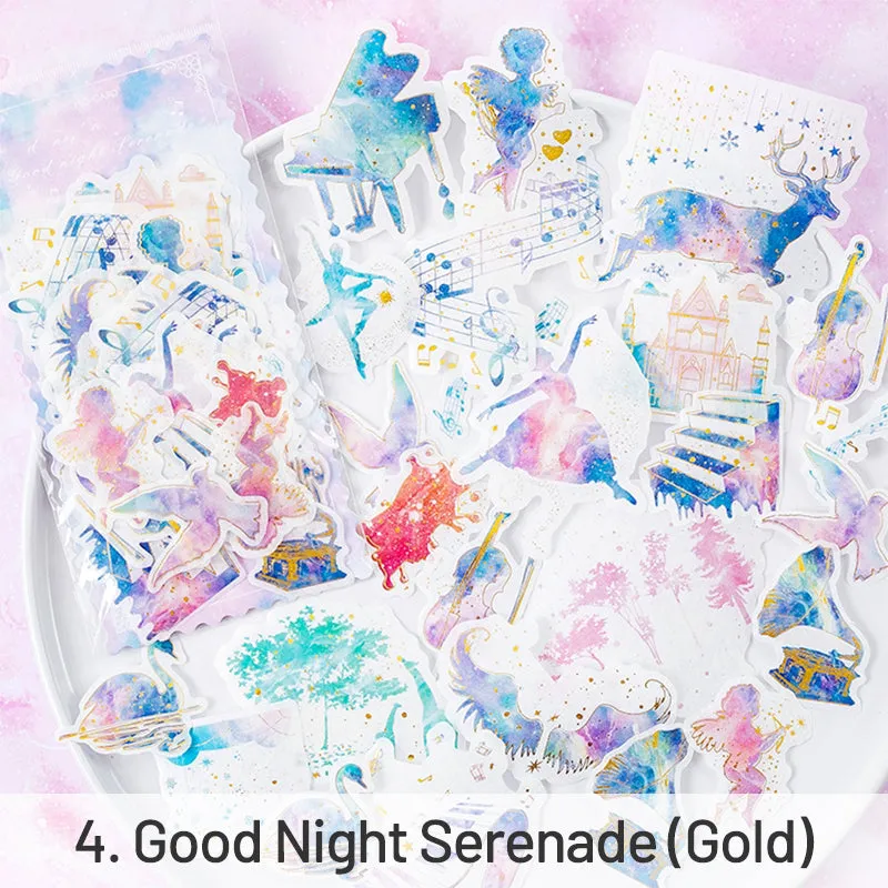 Maiden's Wish Cartoon Hot Stamping Washi Stickers