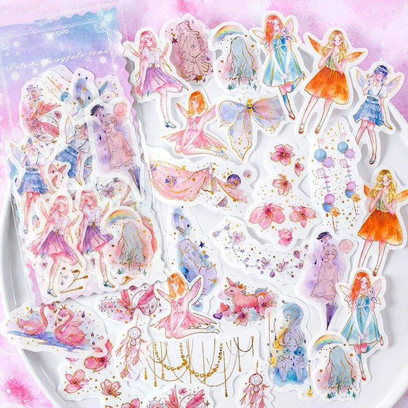 Maiden's Wish Cartoon Hot Stamping Washi Stickers