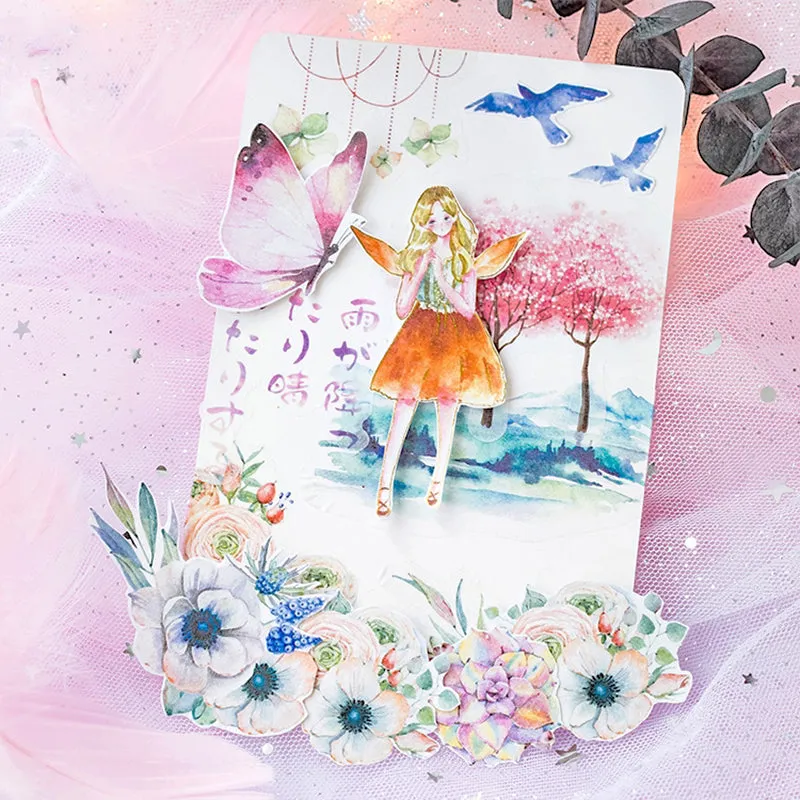 Maiden's Wish Cartoon Hot Stamping Washi Stickers