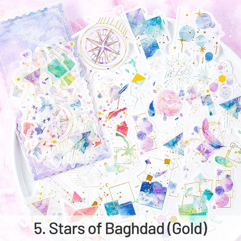 Maiden's Wish Cartoon Hot Stamping Washi Stickers