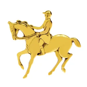 Man On Horse Brooch Vintage Animal Pin Badages Classic Design 2 Colors